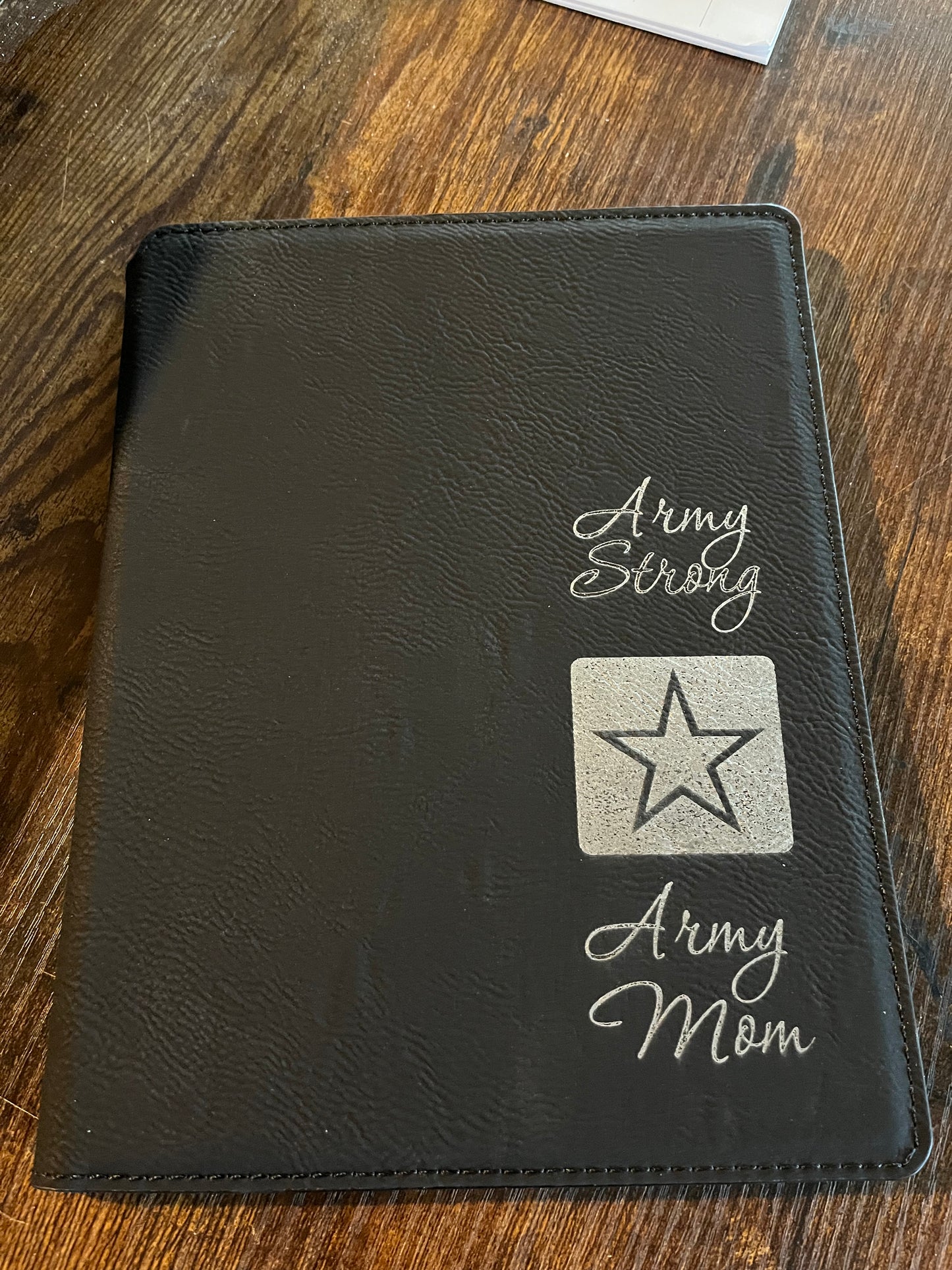 Soft Faux Leather "Army Mom" Notepad